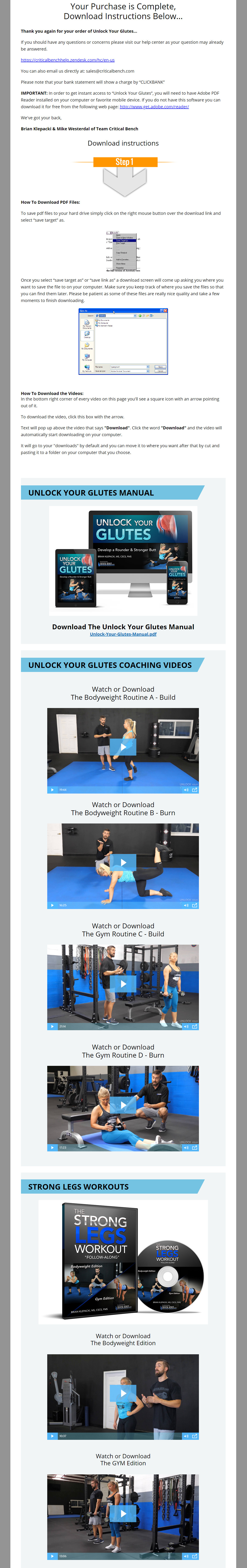 Unlock Your Glutes Download Page