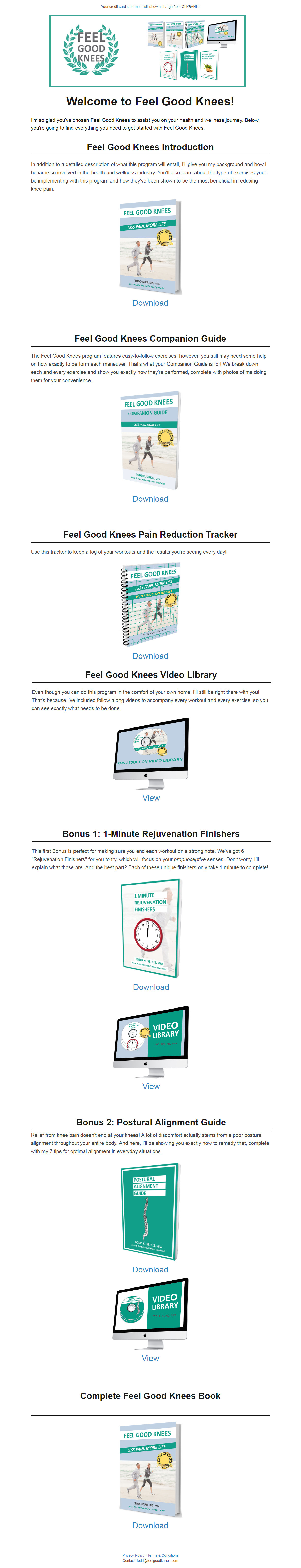 Todd Kuslikis' Feel Good Knees Download Page